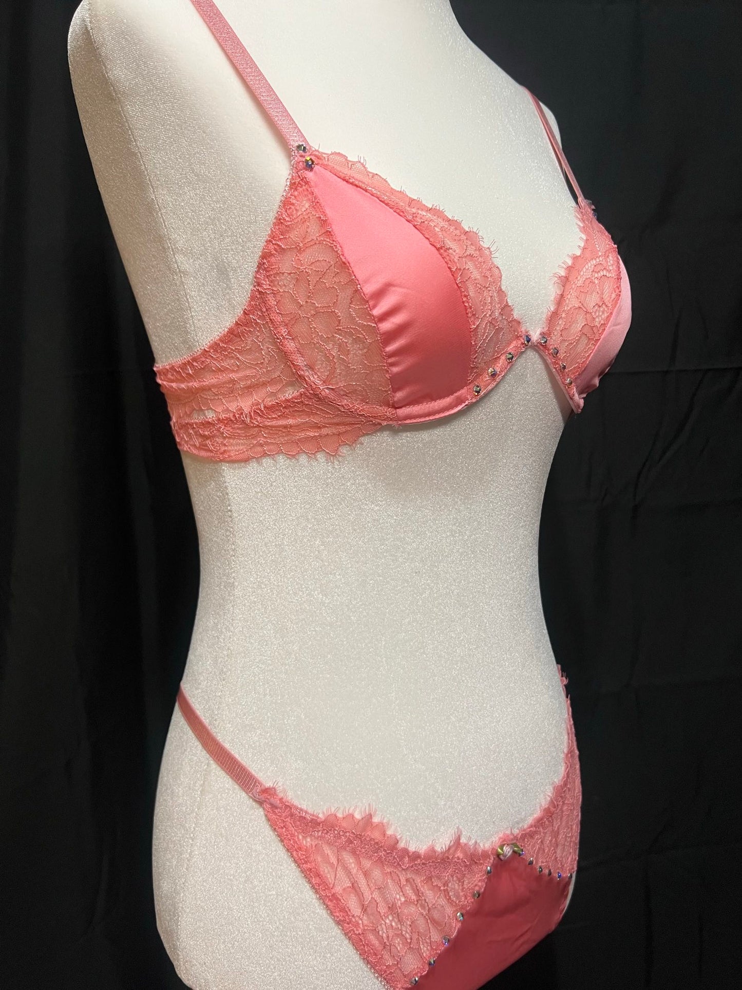 BabyBelle Light Pink Shear Lace Set