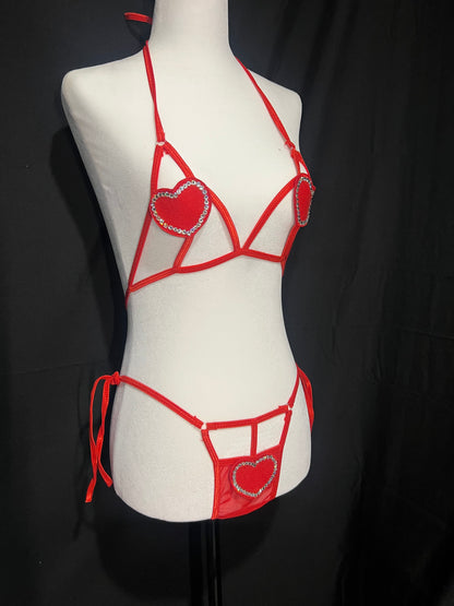 BabyBelle Heart & Tie T-Back Set