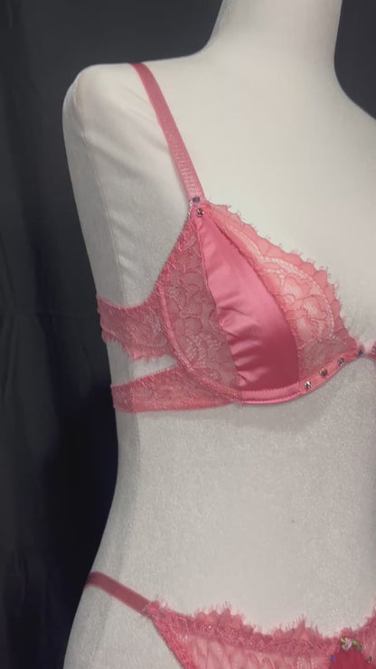 BabyBelle Light Pink Shear Lace Set