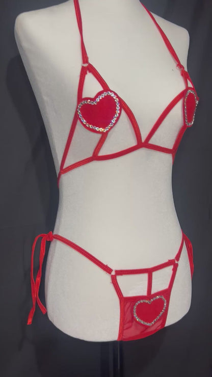 BabyBelle Heart & Tie T-Back Set